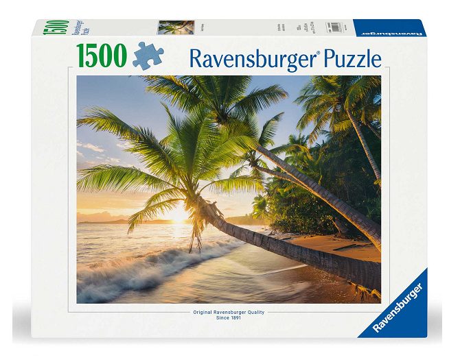 פאזל 1500 חלקים חוף עם דקלים Ravensburger - 1500 חלקים, Ravensburger