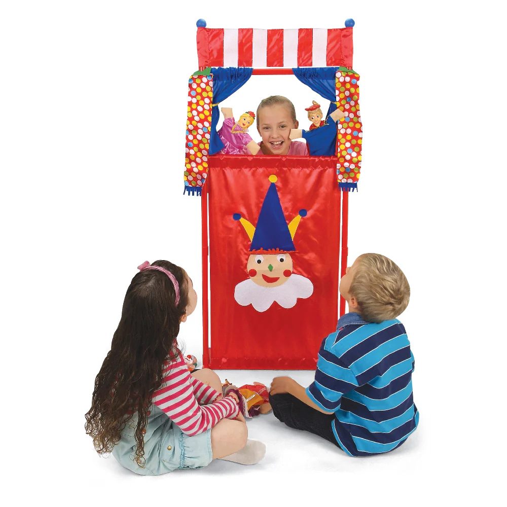 Untitled 1 תיאטרון בובות רצפתי גבוה כולל 6 בובות יד - Iam toys, בובות