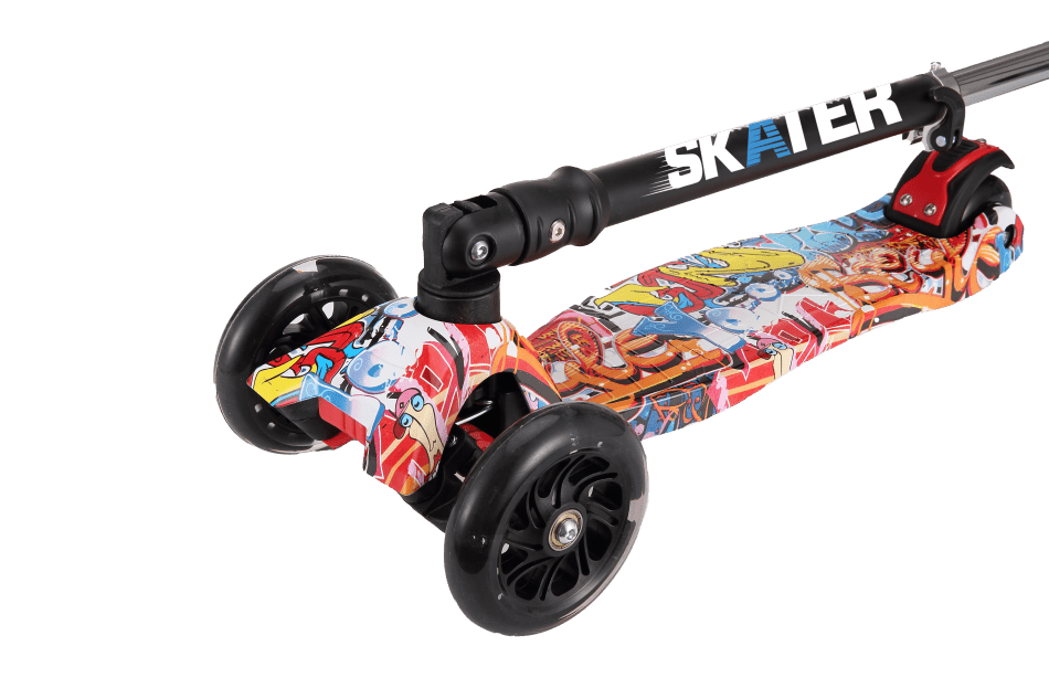 קורקינט 3 גלגלים גרפיטי עם אורות מתקפל Graffit Cool Scooter - קורקינט וספידר