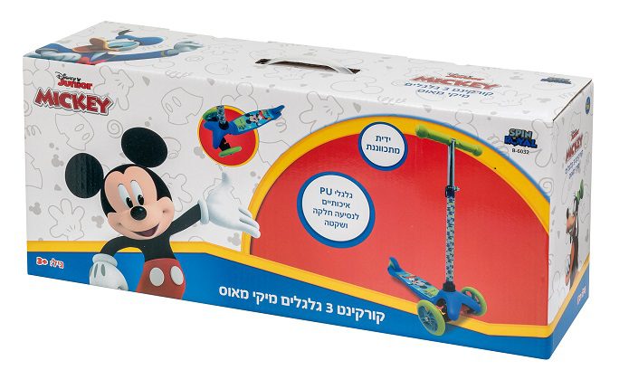 B-6032-1 קורקינט 3 גלגלים הפוך מיקי מאוס - Disney, באלי טוי