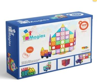 מגנטים מאגיס 100 חלקים Magies ספיר - בנים, בניםבנות