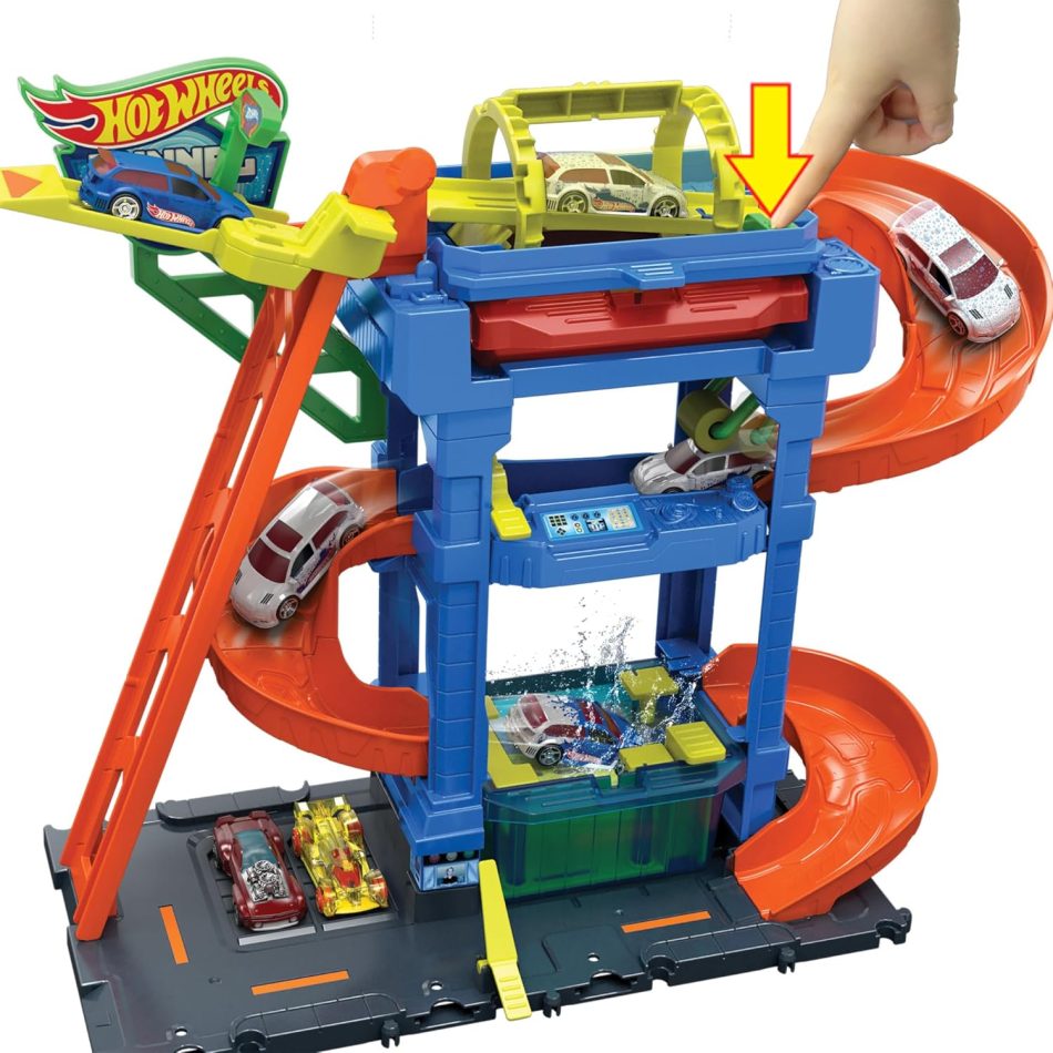 הוט ווילס תחנת שטיפת מכוניות משנה צבע - Hot wheels, חניונים ומסלולים