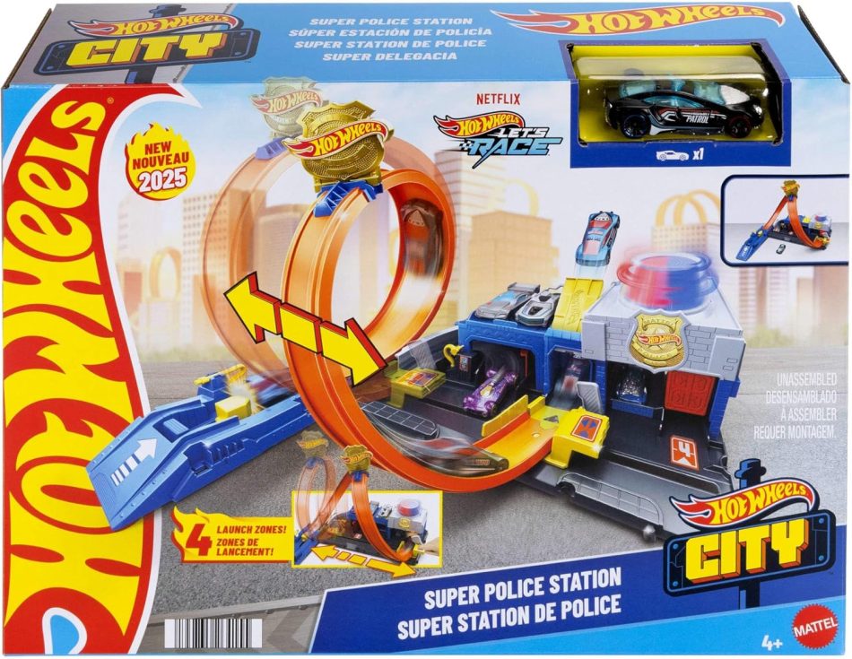 הוט ווילס תחנת משטרה משגר ולופ - Hot wheels, חניונים ומסלולים