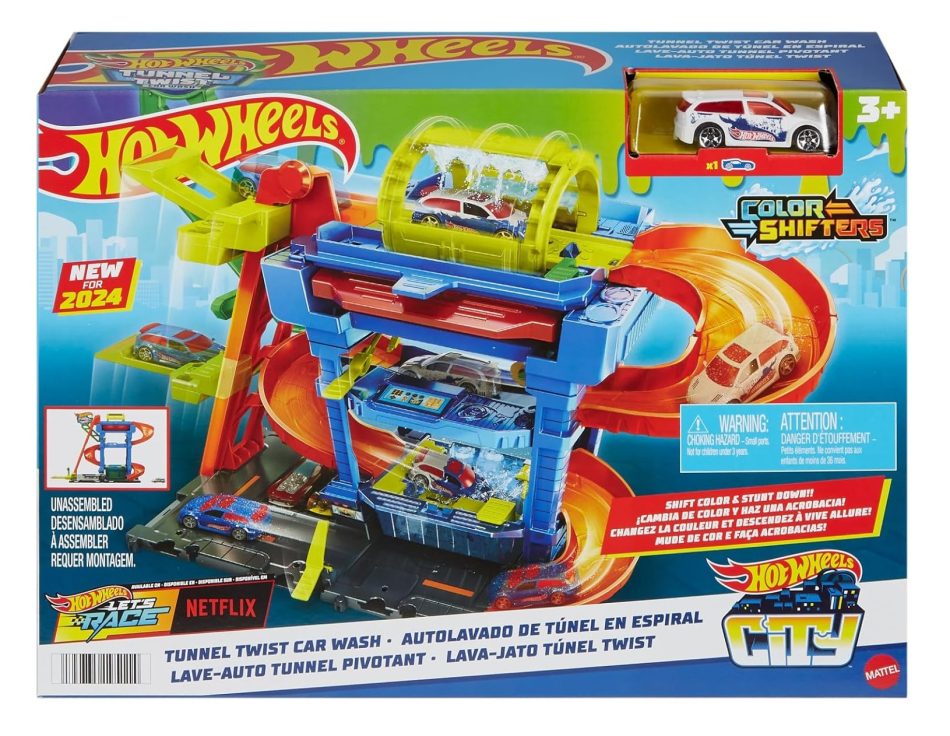 הוט ווילס תחנת שטיפת מכוניות משנה צבע - Hot wheels, חניונים ומסלולים