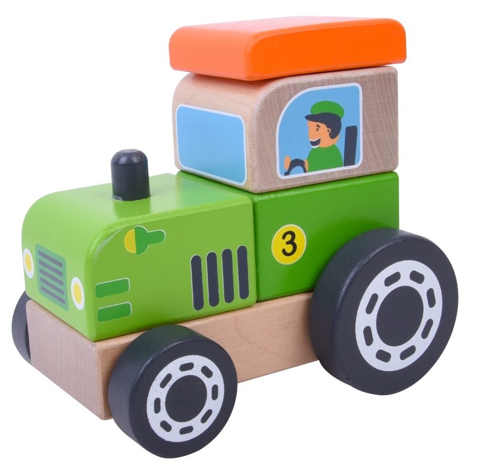 טרקטור פרוק והרכבה מעץ Pit toys - הרכבות ופאזלים לפעוטות, משחקי עץ
