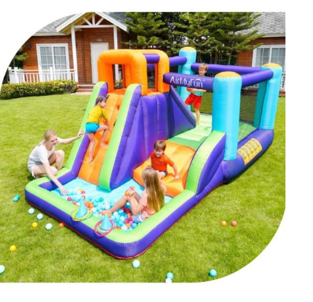 1 מתקן קפיצה מתנפח מגלשה וקיר טיפוס 82020 AirMyFun - N.S.N SPORT, מתקנים מתנפחים ופארקי מים