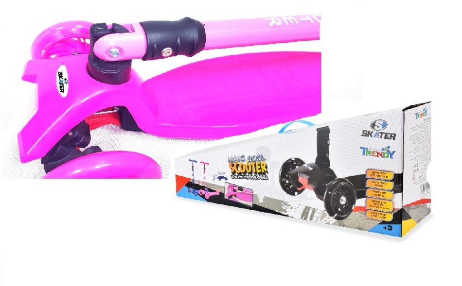 קורקינט 3 גלגלים אורות מתקפל Maxi-cool - קורקינט וספידר