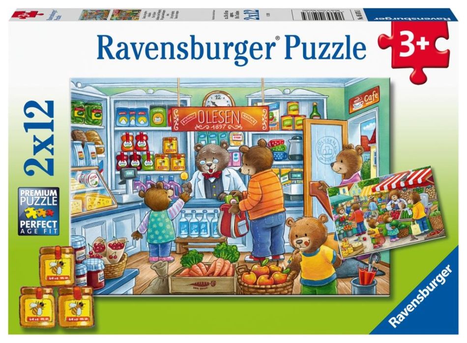 פאזל 2X12 חל' דובונים בסופרמרקט Ravensburger - 12 חלקים, Disney