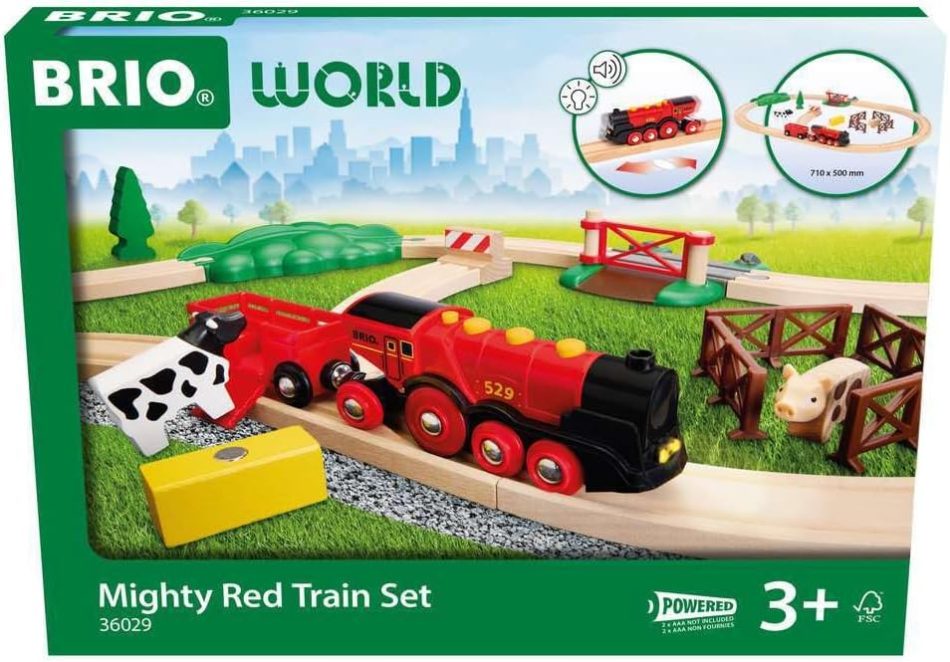 רכבת אדומה מסלול ותוספות 36029 Brio - בריו Brio, משחקי עץ