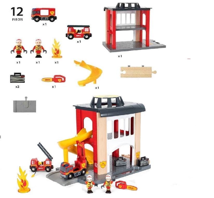 12 תחנת כיבוי אש 33833 BRIO - בריו Brio, משחקי עץ