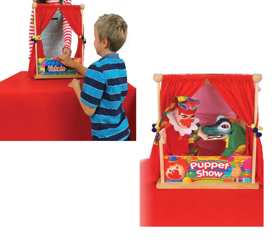 תיאטרון בובת מעץ כולל בובות - Iam toys, בובות