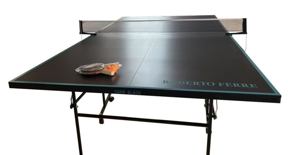שולחן טניס פנים שחור Roberto ferre TT5000 - על גלגלים וספורט, שולחנות משחק