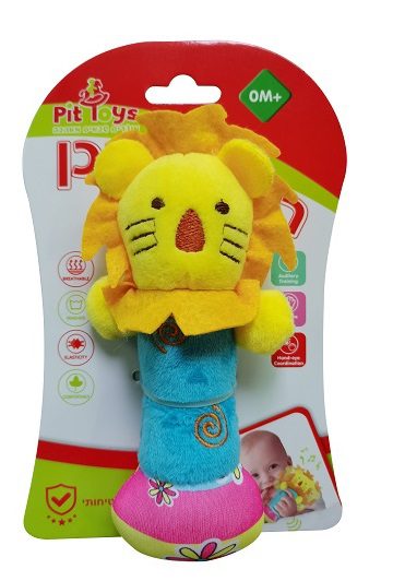 רעשן נשכן בד אריה Pit toys - משחקי התפתחות לתינוקות, פיט טויס