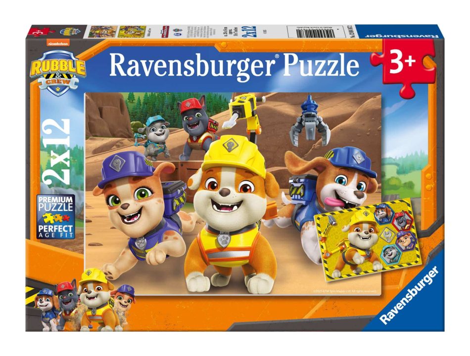 פאזל 2X12 חל' ראבל והבנאים Ravensburger - 12 חלקים, Ravensburger