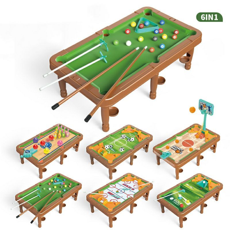 שולחן משחקים 6 ב1 - שולחנות משחק