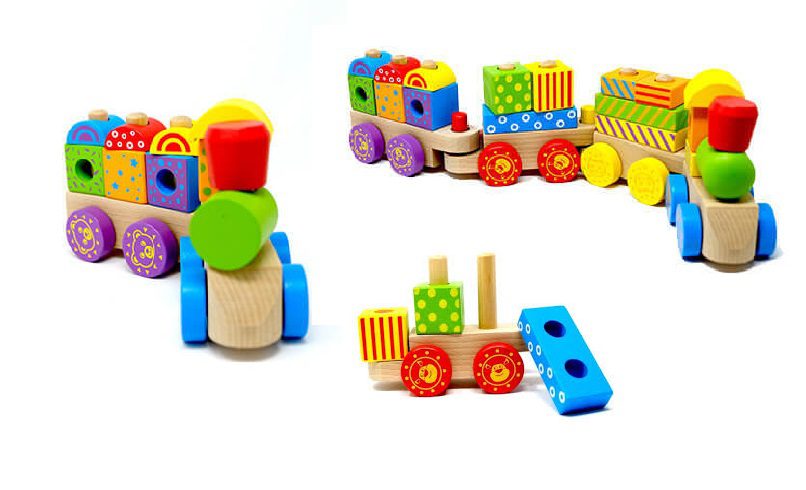 רכבת ענק מעץ Pit toys - הרכבות ופאזלים לפעוטות, משחקי עץ