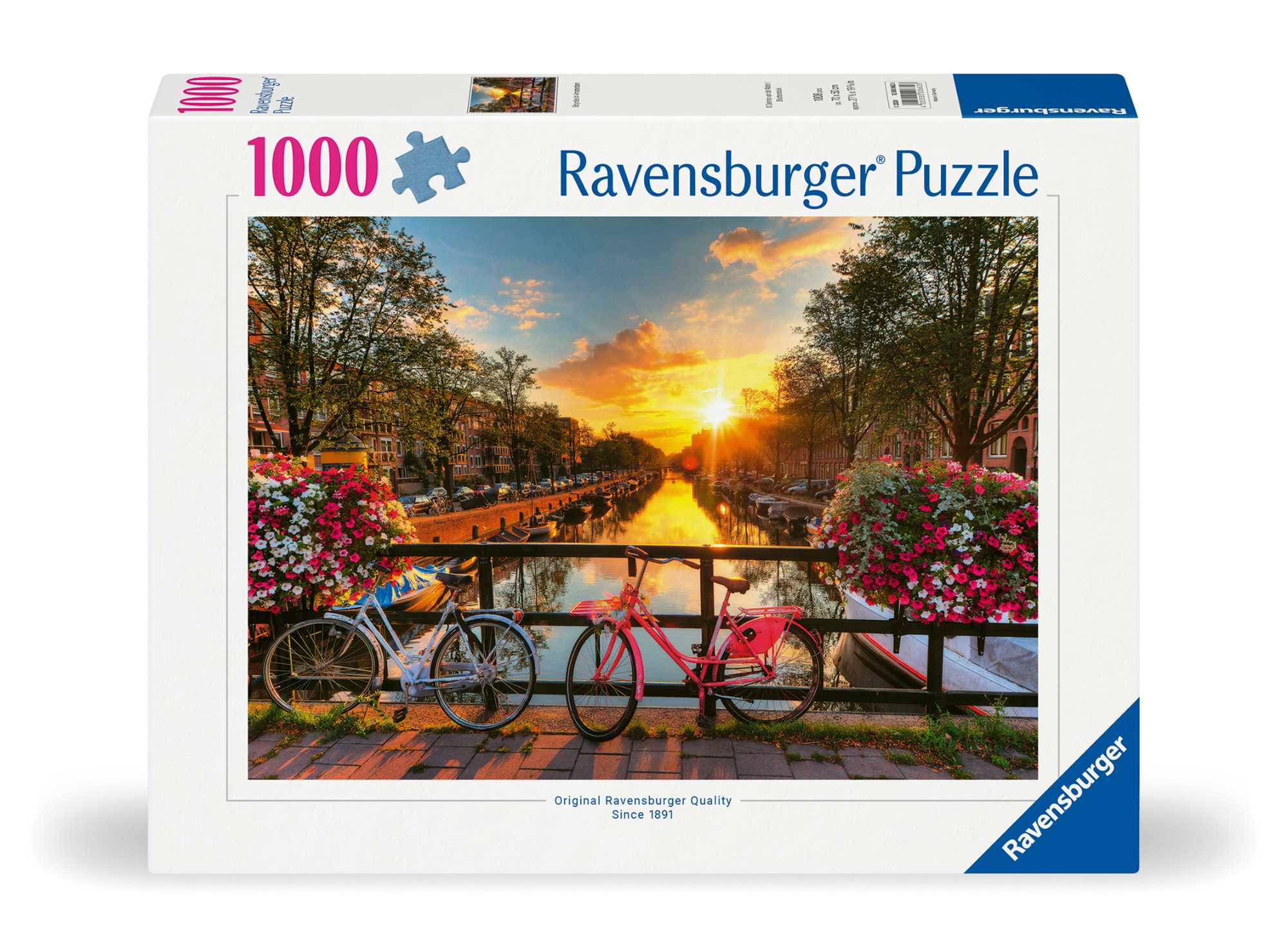 r-0-0662 פאזל 1000 חלקים אופנים בשקיעה באמסטרדם Ravensburger - 1000 חלקים, Ravensburger