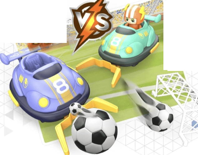 מכוניות מתנגשות זוגי עם שלט Football-bumpers - טופליי, כלי תחבורה