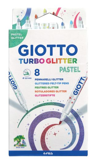 טושים ג'יוטו נצנצים פסטל Giotto Turbo Glitter - Giotto, בית ספר ואומנות